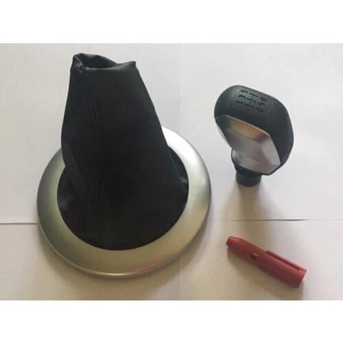 Gear Shift Knob Set Sport Model Type Black Color Grey Frame For Renault Megane Mk2 (2002-2009) for 5 Speed