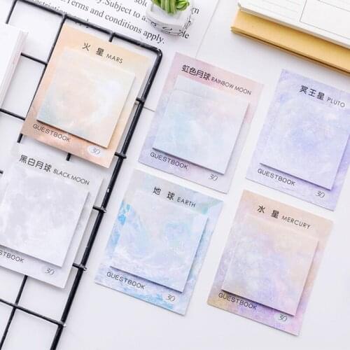 36 pcs/lo beautiful Planet memo pad space sticky note set Decorative moon earth memo Stationery Office School supplies EM341