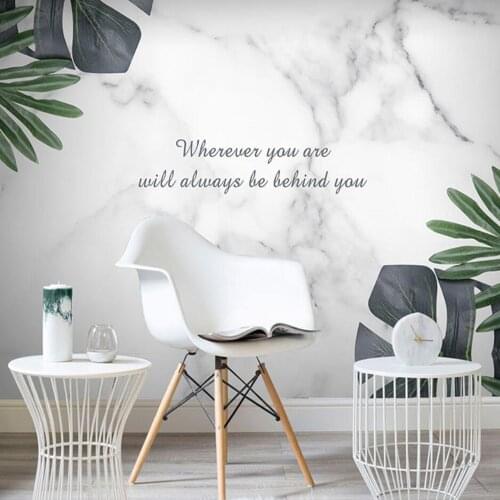 Custom 3D wallpaper mural marble simple modern living room bedroom background wall paper art leaf decoration painting mural