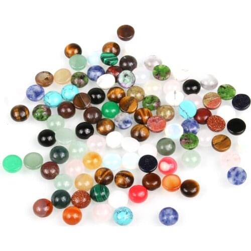 20 PCS Natural Amethyst Stones Cabochon 4 mm 6 mm 8 mm 10 mm Round No Hole for Making Jewelry