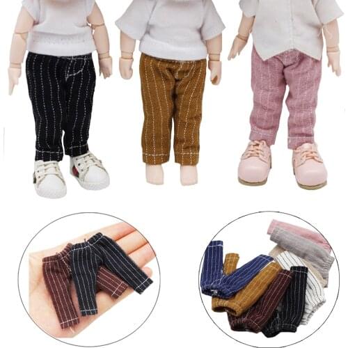 OB DOD 1/12 BJD Suit Pant For obitsu11,Holala,ob11 Stripe Trouser Doll Accessories Toy