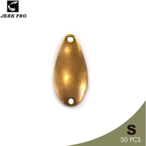 JERK PRO 50PCS Size S 1g Brass Mini Casting Spoon Blanks Tackle Craft Bulk Polished Spoons Weight Fishing Lure Accessories
