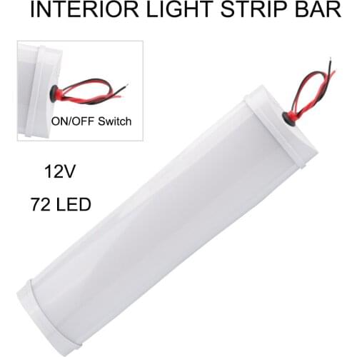 With Switch White Light Tube For Lorry Truck Camper Ship Indoor Ceiling Lights Car Interior Led Light Bar 12V 10W Reading Lamp