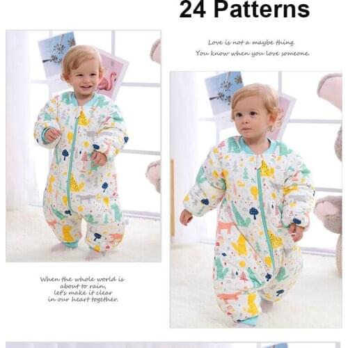 Detachable Long Sleeve Cotton Boy Girl Baby Sleeping Bag Warm Anti-Kick Kids Bunting Quilt Children Clothes Bedding Sleepsack