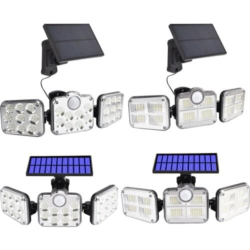 3 Head PIR Motion Sensor LED Solar Light 3 Modes Outdoor Waterproof Solar Wall Lamp Solar Power Street Lamp Garden Light