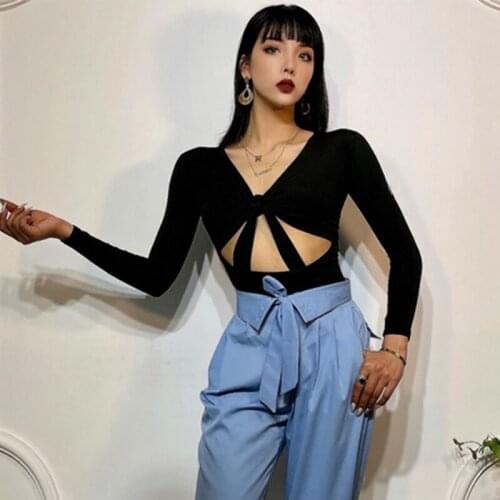 Long Sleeve Low-Cut Latin Dance Practice Tops Sexy Performance Costume Tango Ballroom Dancing Clothing Prom Dancewear YS1450