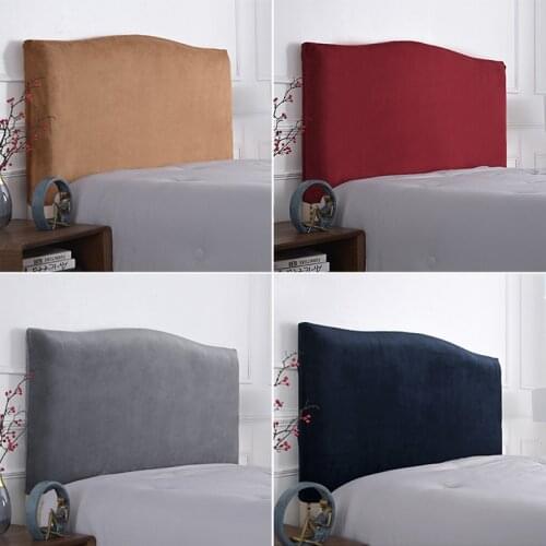 Thicken Bed Head Cover Plush Headboard Cover All-inclusive Bedside Covers Elastic Bed Head Back Protection Dustproof Home Decor