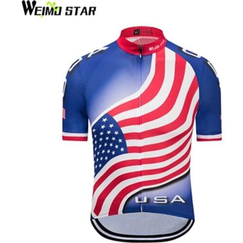 Weimostar Summer Cycling Jersey USA Breathable ciclismo Bike Clothing Quick-Dry MTB Bicycle Clothes Uniform Cycling Clothing