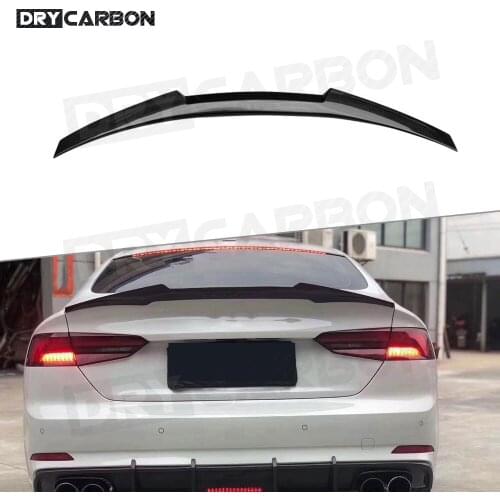 Carbon fiber Rear Spoiler M4 Style Boot Trim Cover Wings for Audi A5 S5 Sedan Coupe 2017 -2019 Car Styling