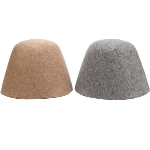 Winter Outdoor Vacation Wool Bucket Hats Woman Lady Panama Solid Thickened Soft Warm Bob Fishing Cap Women Panama on Fleece 2021