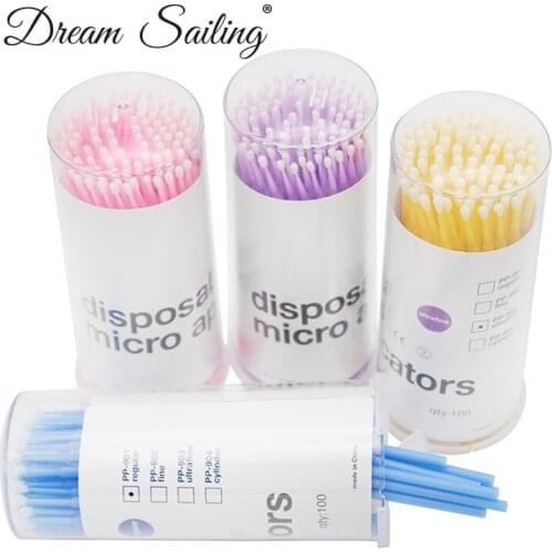 100 PCS / Lot 3 Sizes Disposable Applicators Cotton Swab for False Eyelash Extension Glue Cleaning Brush Stick Makeup Tools Kit