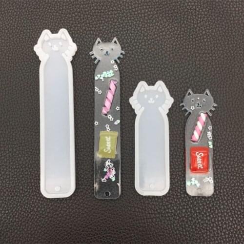 2021 New Silicone Mold DIY Bookmark Cute Pet Cat Mirror Crafts Jewelry Making Epoxy Resin 2020 trend