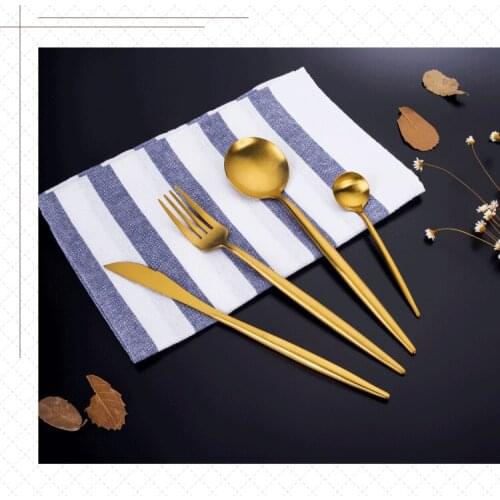 4pcs/set Portugal Stainless Steel Cutlery Set knife fork Flatware Set Gift Dinnerware Sets Kitchen Food Tableware PM 004