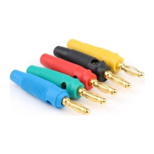 5 Pcs Gold Plated 4mm Banana Plug Screw To Binding Post Test Probes Adapter
