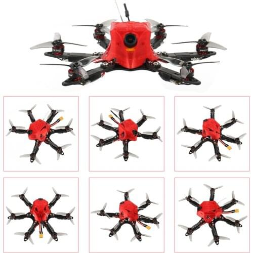 DIY 175mm Six-Axle Mini Airframe DIY FPV Racing Drone with 1/1.8" 1200TVL 2.1mm+ND filter FPV Goggles T8S/FS-i6 FS I6 TX