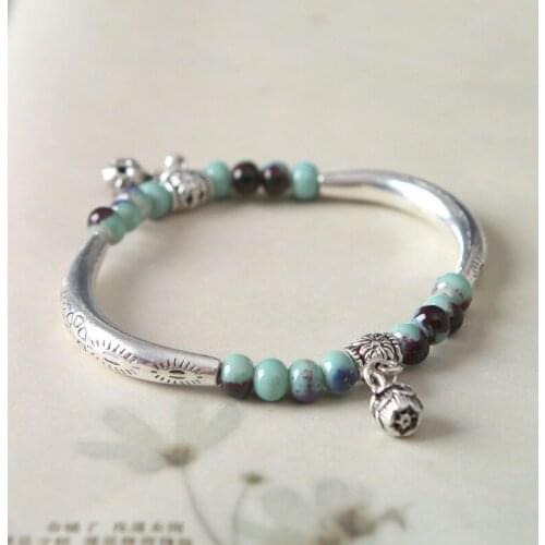 Accessories Yunnan gifts exquisite Tibetan jewelry lovers Bracelet Fashion ethnic style bracelet Tibetan silver jewelry