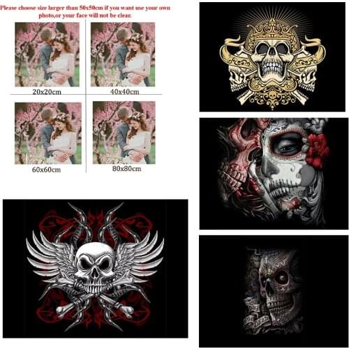 Diy Diamond Painting Custom Figure Painting Anime Steel Skull Living Room Bedroom Wall Cross Stitc Mosaic Flower Home Decora