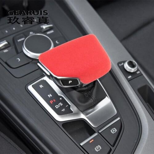 Car Styling Suede leather Interior Gear Shifter Cover Protector Trim decoration Auto Sticker For Audi A4 B9 A5 Q7 Q5 accessories
