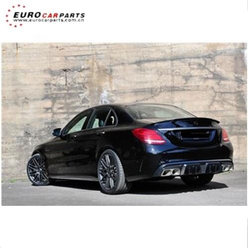 C-CLASS W205 C63 2014y~ to B-style carbon fiber rear diffuser with exhaust tips