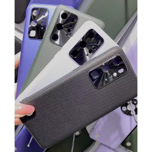 Vegan Leather Kevlar fiber Case For Huawei P40 Pro Carbon Fiber fibre TPU Protector Cover Shell