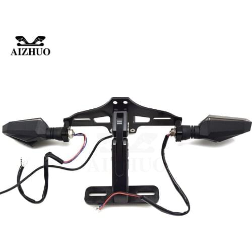Motorcycle License Plate Number Holder LED Turn signal lights FOR yamaha FZ1 FZ6 MT 09 2017 FZ8 MT 07 MT09 TRACER
