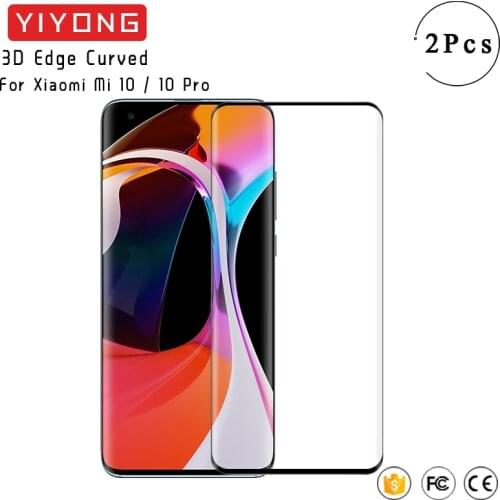 YIYONG 3D Curved Glass For Xiaomi Mi10 Ultra 10 Tempered Glass Mi 10T Pro Screen Protector For Xiaomi Mi Note 10 Lite Note10 Pro
