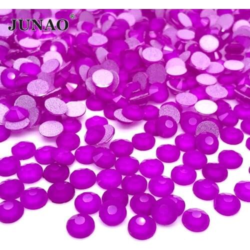 JUNAO SS16 SS20 Neon Purple Color Flatback Glass Rhinestone Round Crystal Stone Stickers Nail Art Decoration Strass Diamond