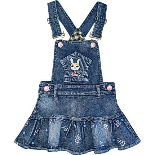 2-6Years Little Girls Children Kids Baby Girls Rompers Jumpsuit Denim Strap Skirt