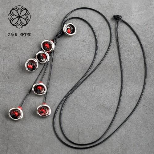 Statement Necklace Red Beads Women Choker Necklace Sweater Accessories Collier Femme 2021 Friends Pendants Gifts For Decoration
