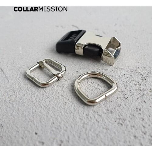 Metal buckle+adjust buckle+D ring/set) environmental hardware for DIY Dog collar puppy necklace 20mm webbing security lock