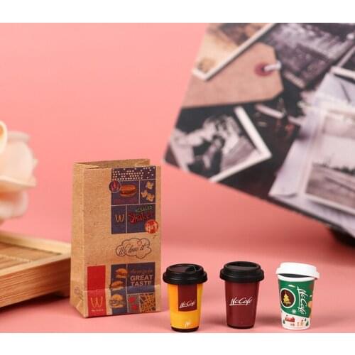 1:12 Scale Dollhouse Miniature Coffee Cups or Bag Mini Mini Chips Play Doll Food For Barbies Pullip Blyth 1/6 Doll Kitchen Toys