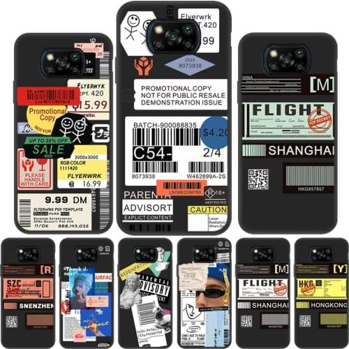 Fashion Label Phone Case For Xiaomi Poco X3 Pro Cases Funda On Xiaomi PocoX3 NFC F3 M3 F2 Pro Pocophone F1 Cover Silicone Shell