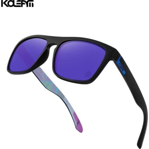 Brand Square Sunglasses Men Sport Eyewear TR90 Frame UV400 Protection Mirrored Blue lens With Case KDEAM LUXURY KD1006-C5