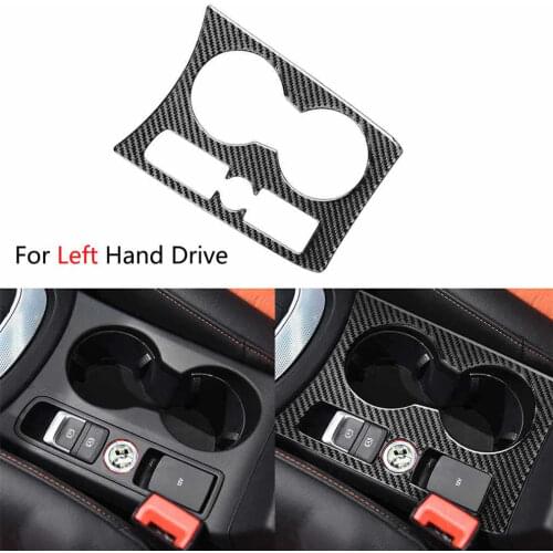 Carbon Fiber Water Cup Holder Frame Cover Trim Sticker For Audi Q3 13-18 LHD