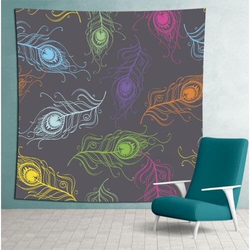 New Products Feather Tapestry TV Bedroom Home Decor Background Hanging Cloth Travel Mattress Travel Beach Tapestry Rug