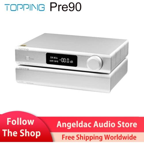 Topping Pre90 Preamplifier & Topping Ext90 Input Extender 2*RCA+4*XLR NFCA FULL Balanced Amplifier Relay Low Noise HIFI Preamp