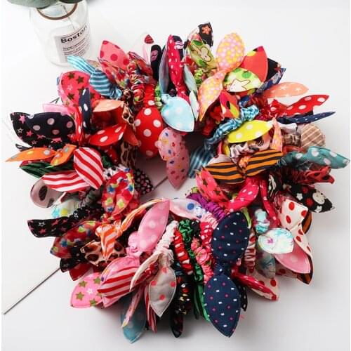 10/20Pcs Cute Rabbit ear Hair bands Girl Rubber band Elastic Hair Rope Baby Headwear Korean Children Hair Accessories Ornaments