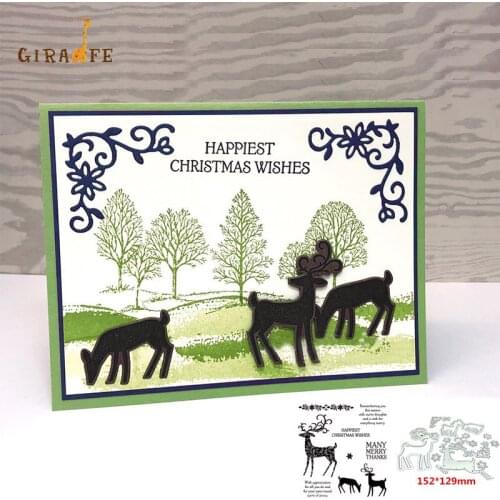 Christmas reindeer blessing Metal cutting dies and stamps For Scrapbooking Embossing Decorative Crafts DIY Paper Cards New 2019
