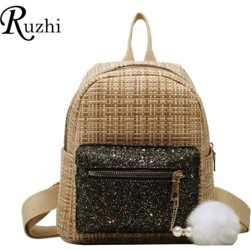 2021 Spring Woman Backpack Casual Girl Shoulders Bag Fashion Mini Bag Sequins School Bags Designer Ladies Bag New Arrivals Bags
