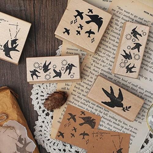 XINAHER Vintage animal Swallow stamp DIY wooden rubber stamps for scrapbooking stationery scrapbooking standard stamp