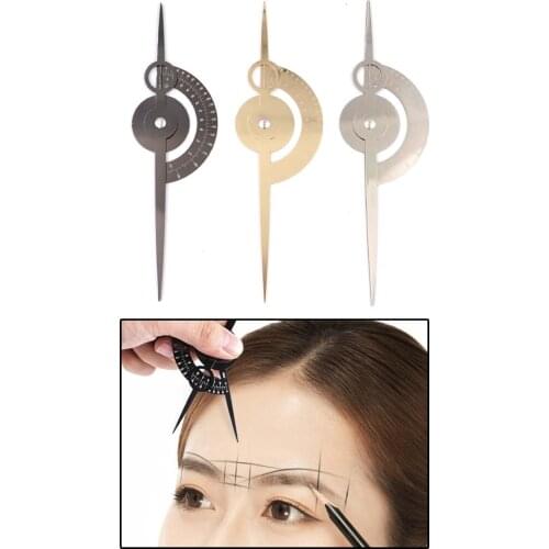 Accurate Ratio Calipers Microblading Eyebrow Ruler Flexible Removable Reusable Stainless Steel Ruler Measure Tools for Makeup