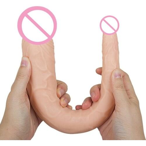 U Shape Double Big Realistic Dildo Vagina Anal Woman Gay Lesbian Double Ended Dong Penis Artificial Penis Sex Toys