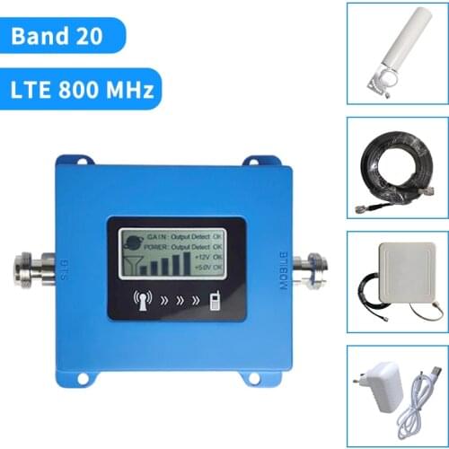 Band 20 4G Amplifier 800 MHZ FDD Europe Mobile Phone Signal Booster Cell Phone Amplifier 4g lte 800mhz Repeater Set b20