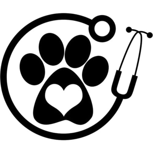 SZWL Creative Car Sticker Veterinarian Personality Cartoon Decal Car Door Car Body Accessories Vinyl Black/white,13cm*11cm