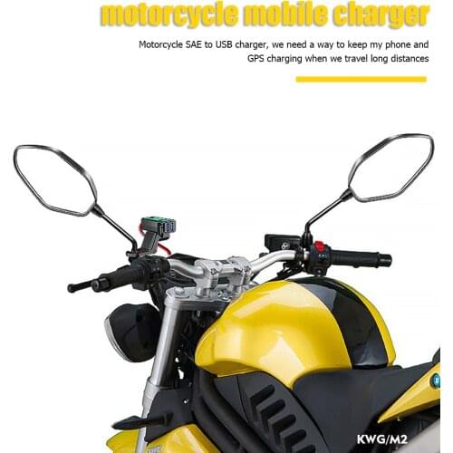 12V SAE to USB Waterproof Adapter Dual USB Motorcycle Charger Lightness Portability No Space Occupy for Phone GPS
