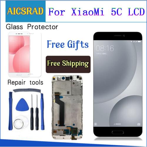 AICSRAD High Quality Touch Screen Glass+LCD Display Digitizer Assembly For Xiaomi Mi5C Mi 5C Smart Phone Free Shipping