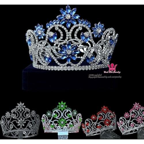 Ladies Bridal Wedding Tiara Award Ceremony Big Crown Selection Hairdressing Crown Hair Accessories Queen Crown Rhinestone Fashio