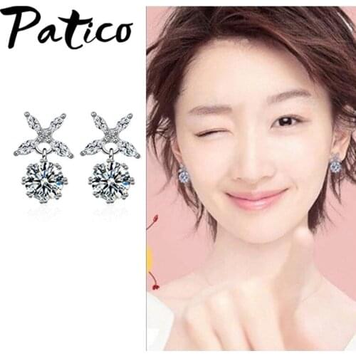 925 Sterling Silver Round Pendant Fashion Jewelry Accessory Women Fashion Cubic Zirconia Drop Earrings For Big Sale