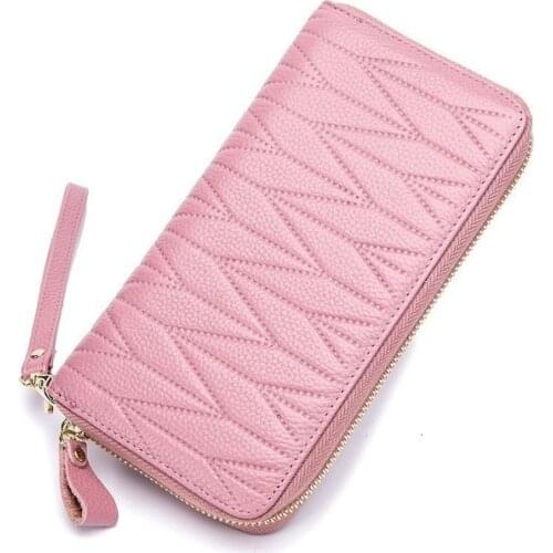 Women Wallet Genuine Leather Coin Purse Long Clutch Bags Rfid Female Card Holder Money Pocket Women Wallets With Phone Case