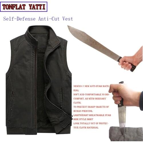 Winter Tactics Stab-resistant Cut Plus Velvet Large Size Vest Bodyguard Self-defense Self-defense To Prevent Accidental Injury